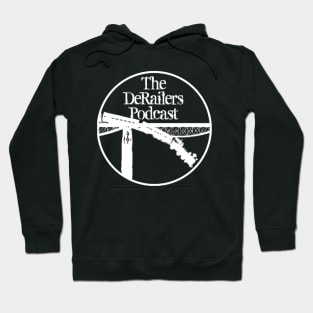 Classic DeRailers Podcast Logo (White) Hoodie